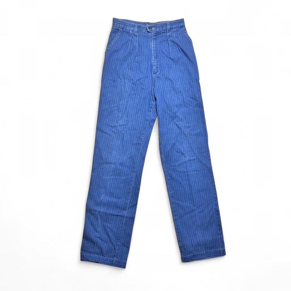 Lee Riders Jeans Vintage 70s USA Union made Pinstripe Denim Trousers Pants 25”